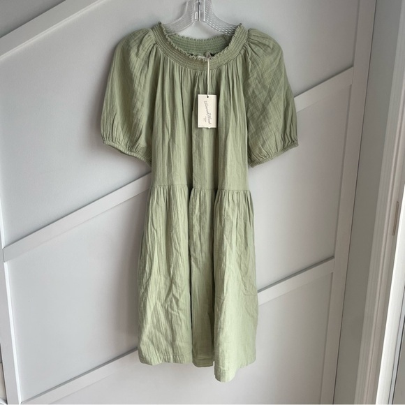 Universal Thread Smocked Gauze Shift Cotton Pastel Mint Baby Doll Dress size M - Picture 12 of 12